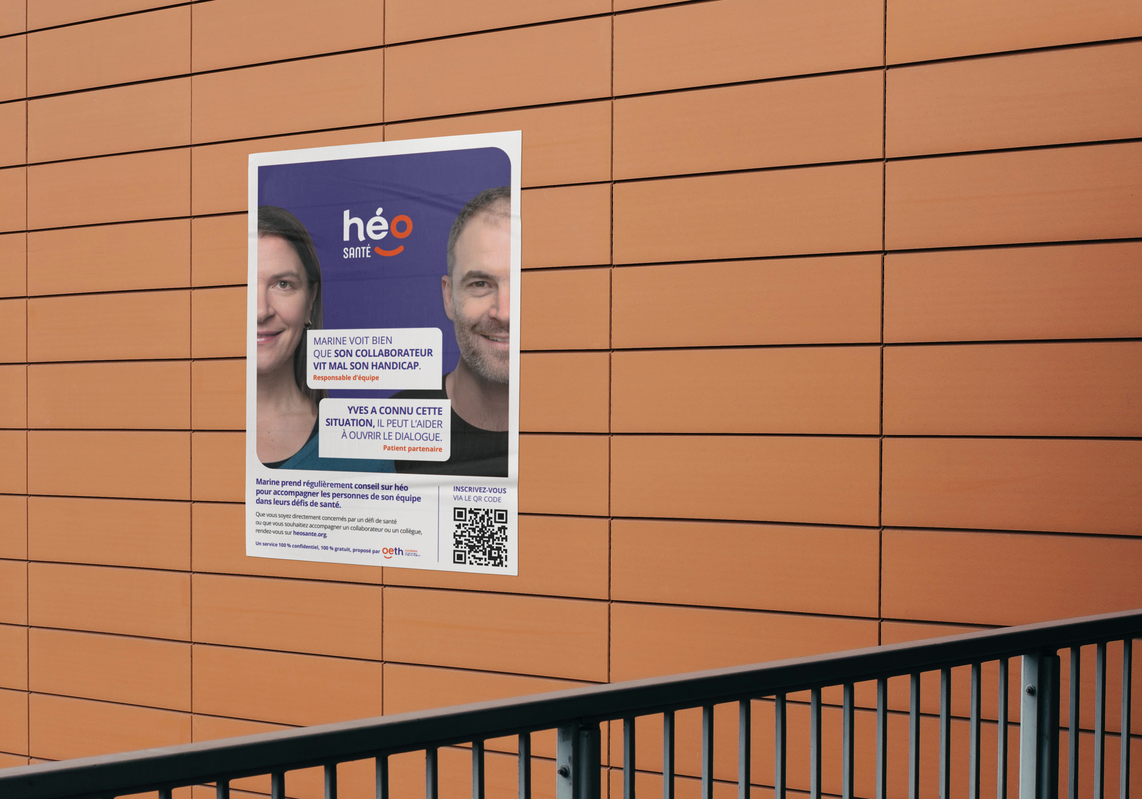 affiche héo santé collée sur un mur